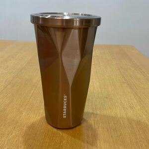 Starbucks 16oz Rose Gold Stainless Steel Tumbler Cold Cup 2012 Geometric Pattern